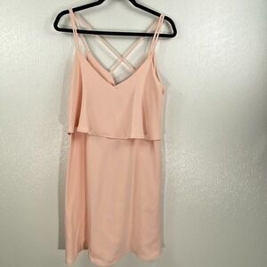 EVERLEY SOFT PINK SPAGETTI STRAP ABOVE KNEE DRESS